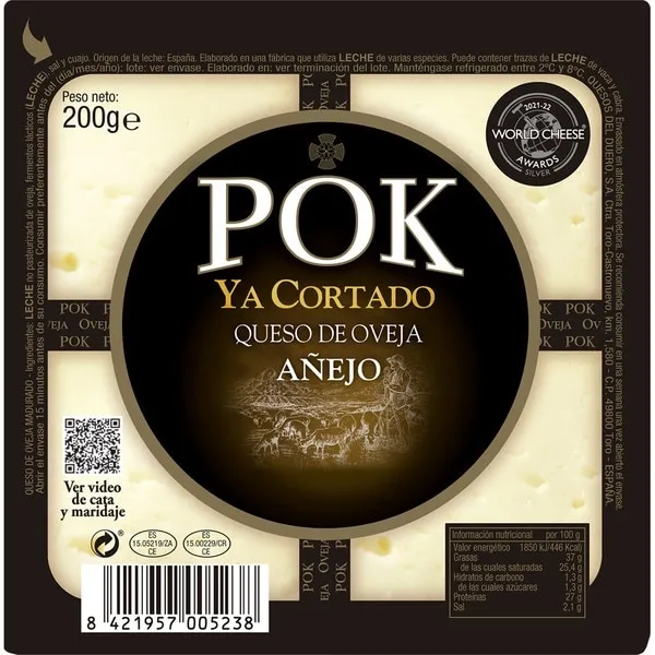 Queso Añejo De Oveja Ya Cortado POK 200g