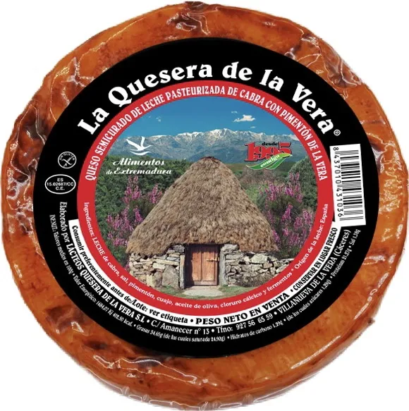 Queso Semicurado De Cabra Con Pimentón De La Vera LA QUESERA DE LA VERA 600g