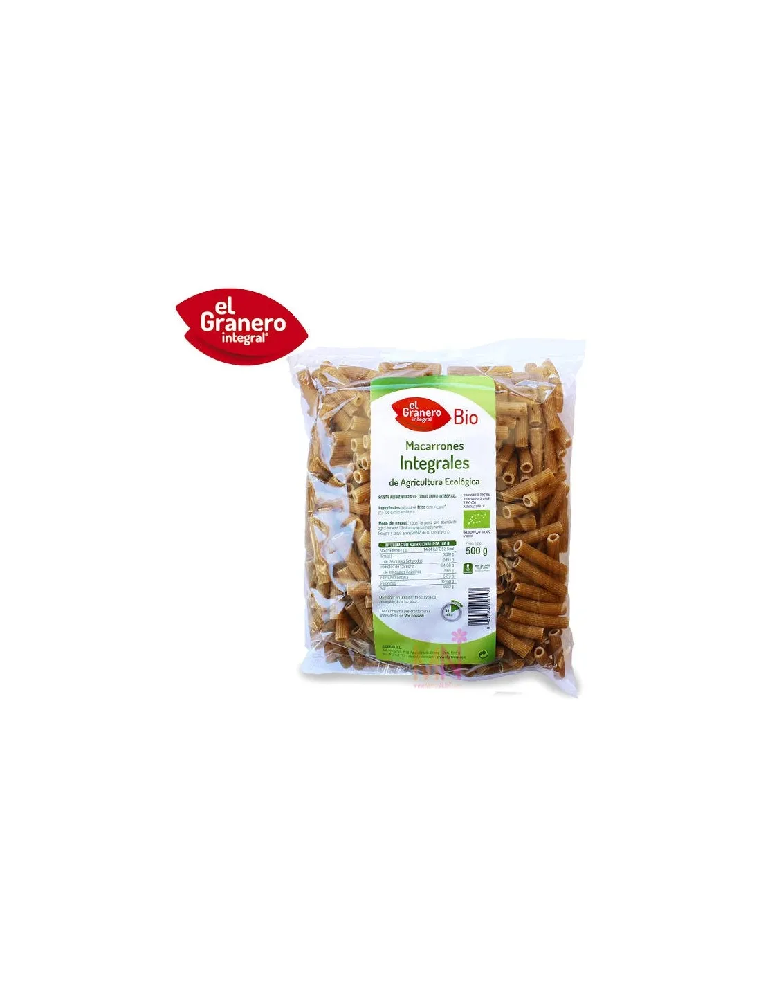 Macarrones integrales BIO - 500 g