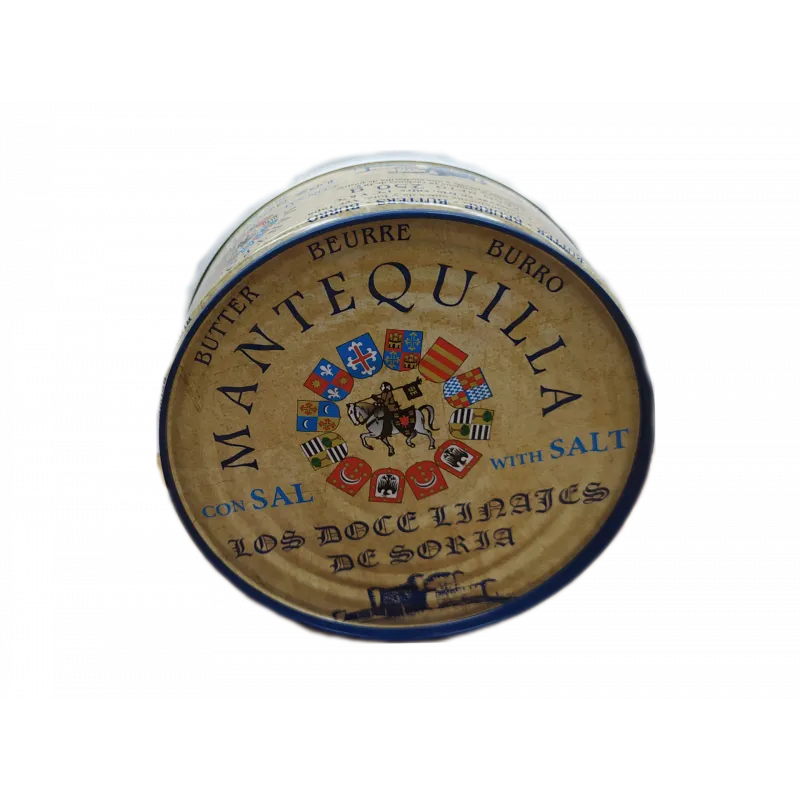 Mantequilla con sal Los Doce Linajes de Soria. Lata 250 gr.