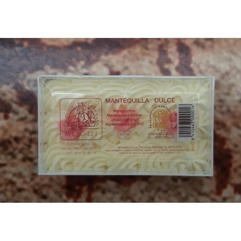 Mantequilla dulce Mogui. Caja 120 gr