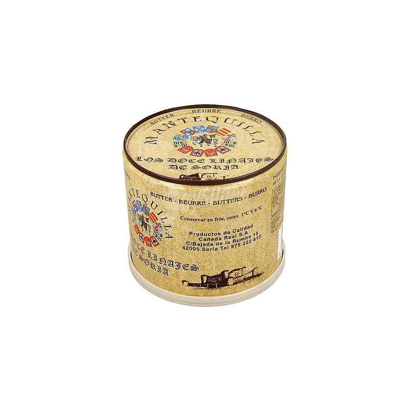 Mantequilla natural Los Doce Linajes de Soria. Lata 500 gr