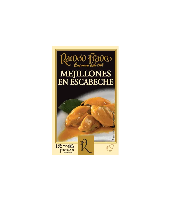Mejillones en Escabeche 12/16 Piezas Ramón Franco