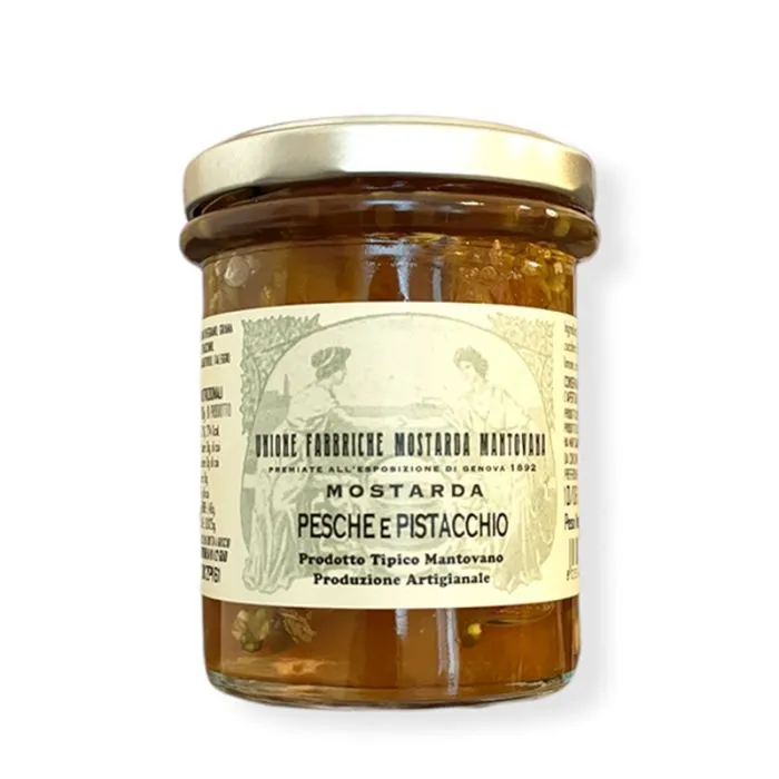 Mostarda de melocotón y pistacho 'Unione Fabbriche Mostarda Mantovana' 240g