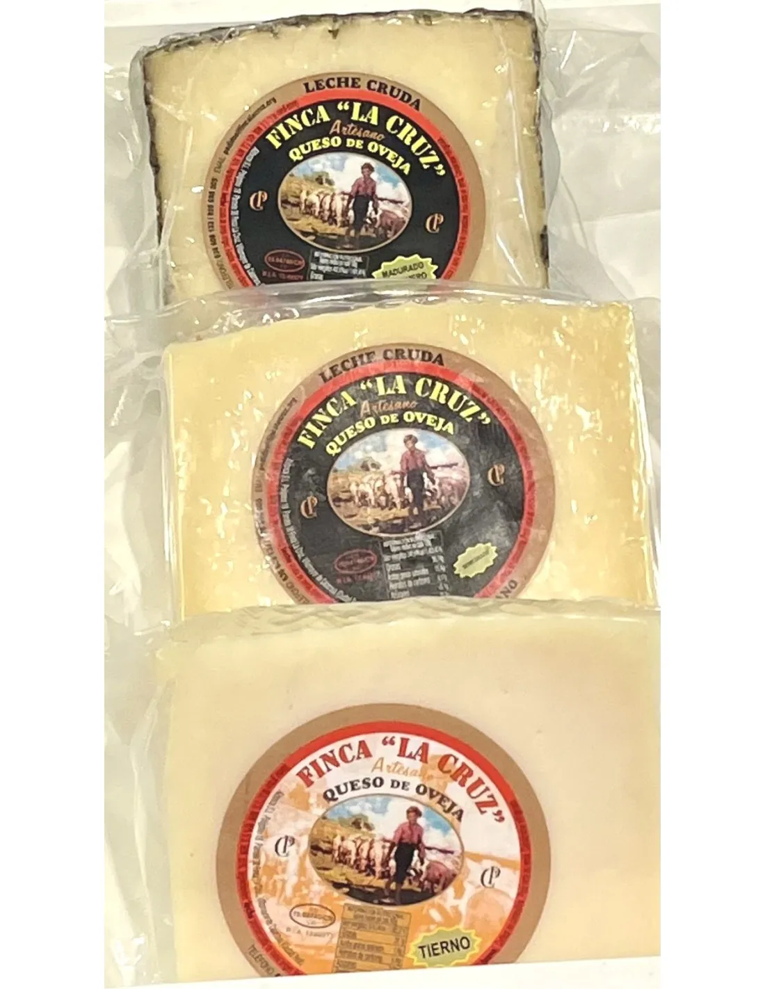 Pack degustación: Queso de oveja semicurado (375g), al romero (375g) y tierno (375g) FINCA LA CRUZ