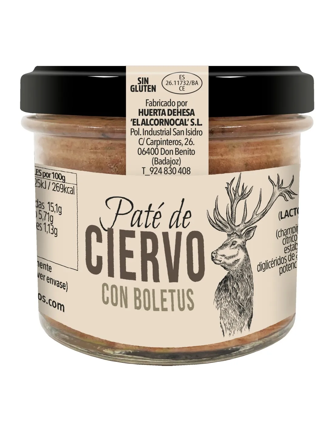 Paté de ciervo con boletus. Tarro de cristal 110 g IBERITOS