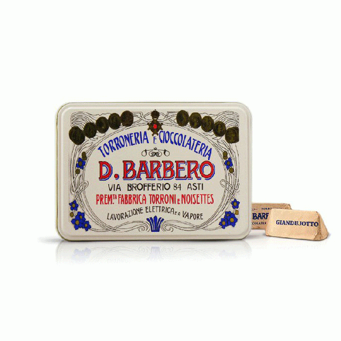 Scatola di metallo con Giandujotti- Torronificio Barbero