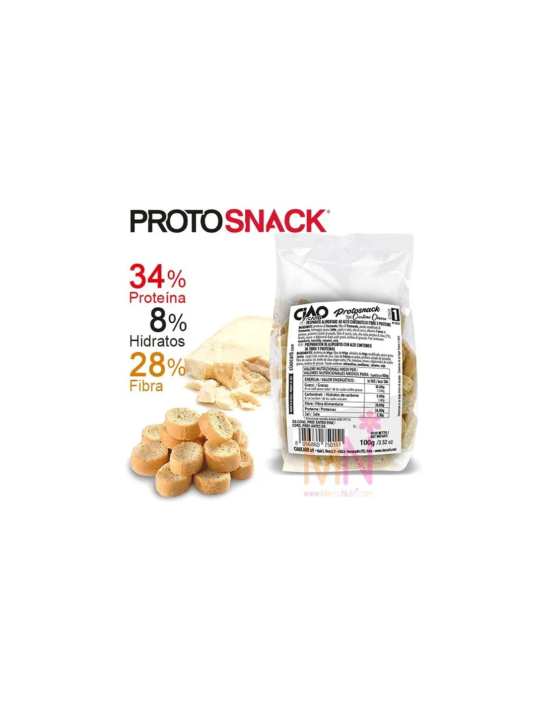 Picatostes Keto PROTOSNACK Queso 100g