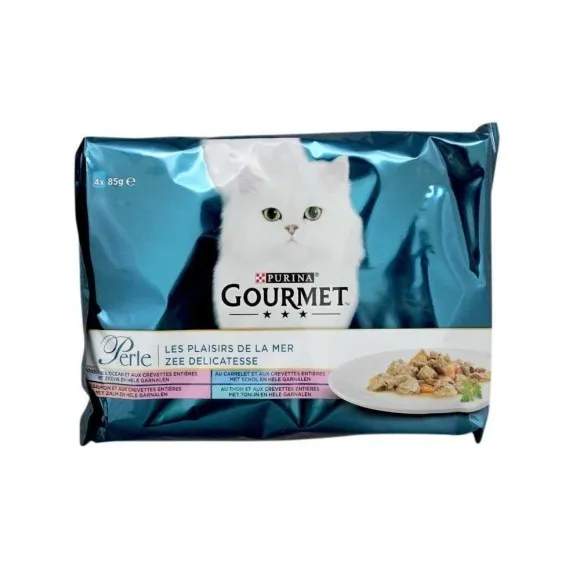 Purina Gourmet Perle Vis / Comida para Gato con Pescado 4x85g