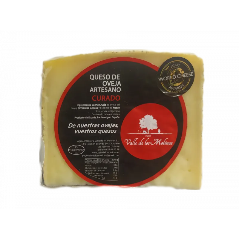 Queso curado de oveja. Cuña 250 gr aprox
