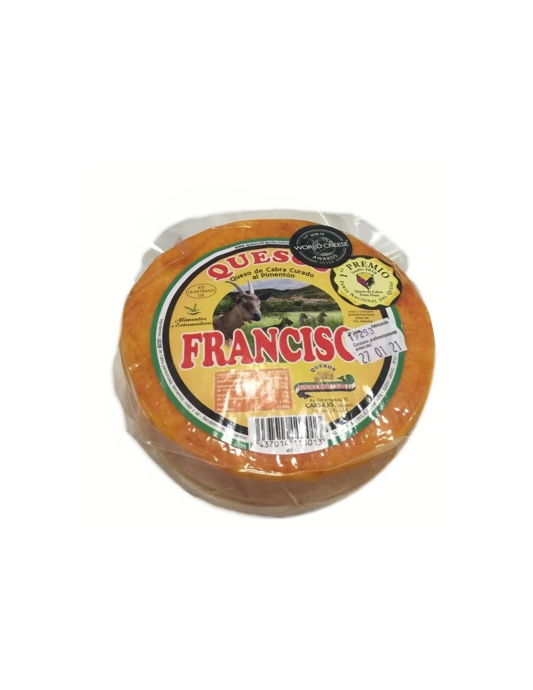 Queso de cabra con pimentón FRANCISCO. 850 g