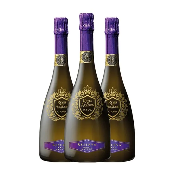Reyes de Aragón Brut Nature Cava Reserva 75 cl Espumoso Blanco (Caja de 3 unidades)