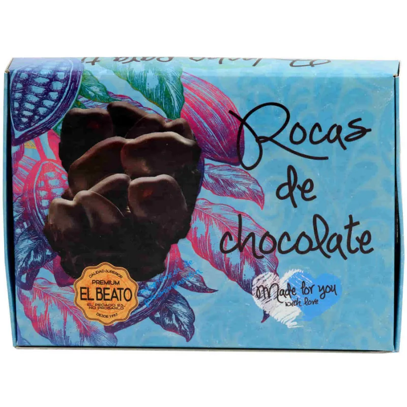 Rocas de Chocolate Negro 72% con Almendras Marconas Enteras