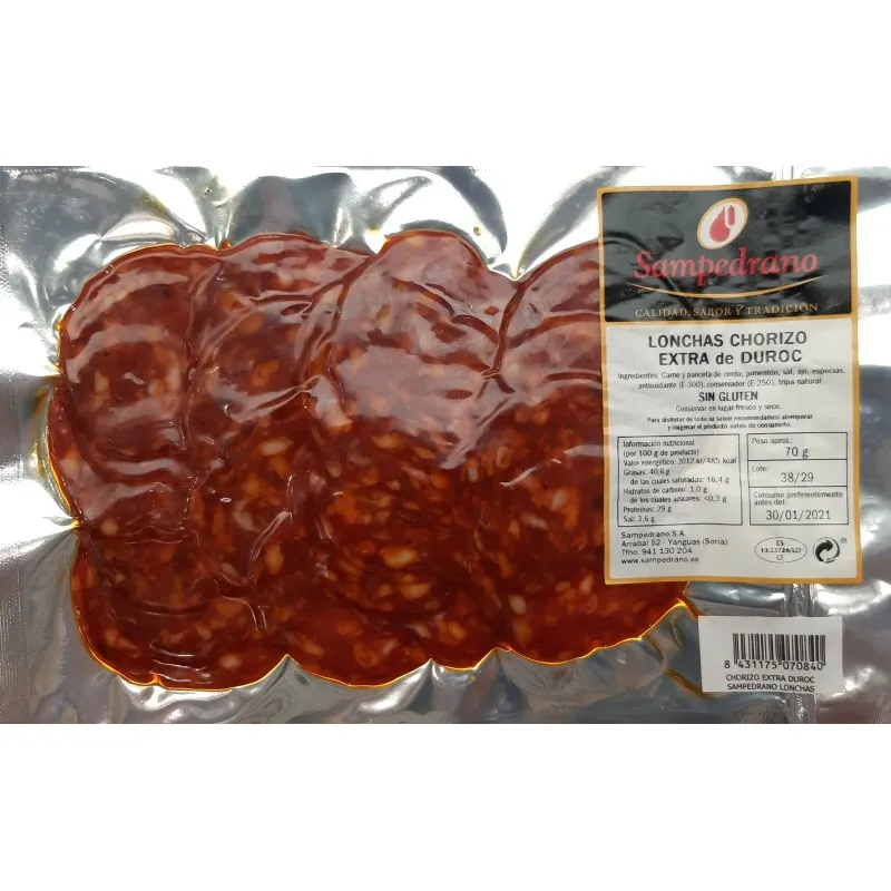 SAMPEDRANO. CHORIZO EN LONCHAS. 100 GR. DUROC