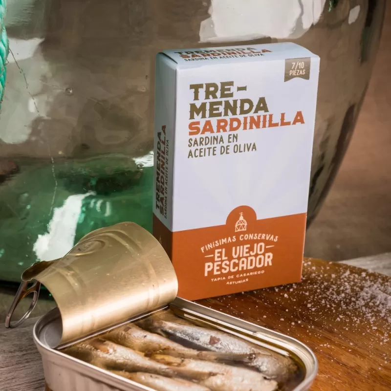 SARDINILLAS EN ACEITE DE OLIVA EL VIEJO PESCADOR (LATA 90G)