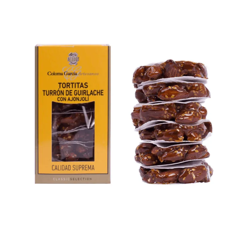 Tortitas de Turrón de Guirlache con Ajonjolí