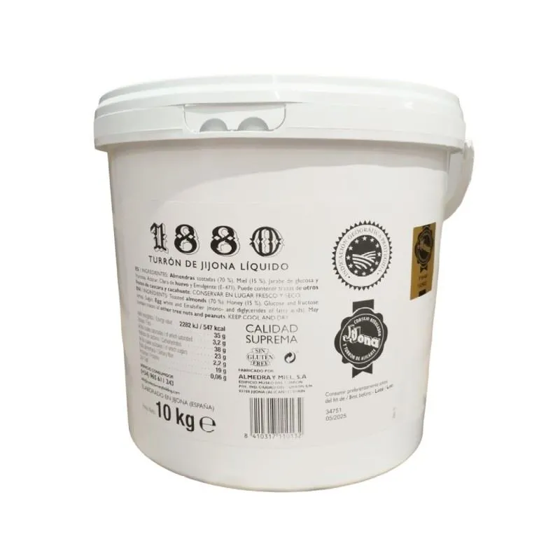 Turrón Jijona 1880 Líquido 70% Almendra T. Fuerte - 1x10Kg