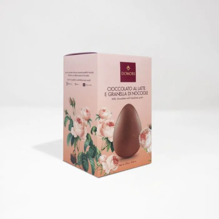 Huevo de chocolate con leche y crumble de avellanas Domori