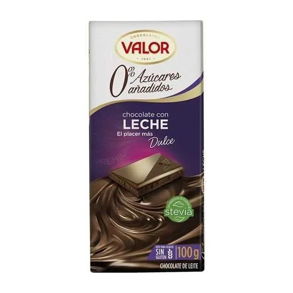 Valor Chocolate Con Leche 0% Azúcares 125g