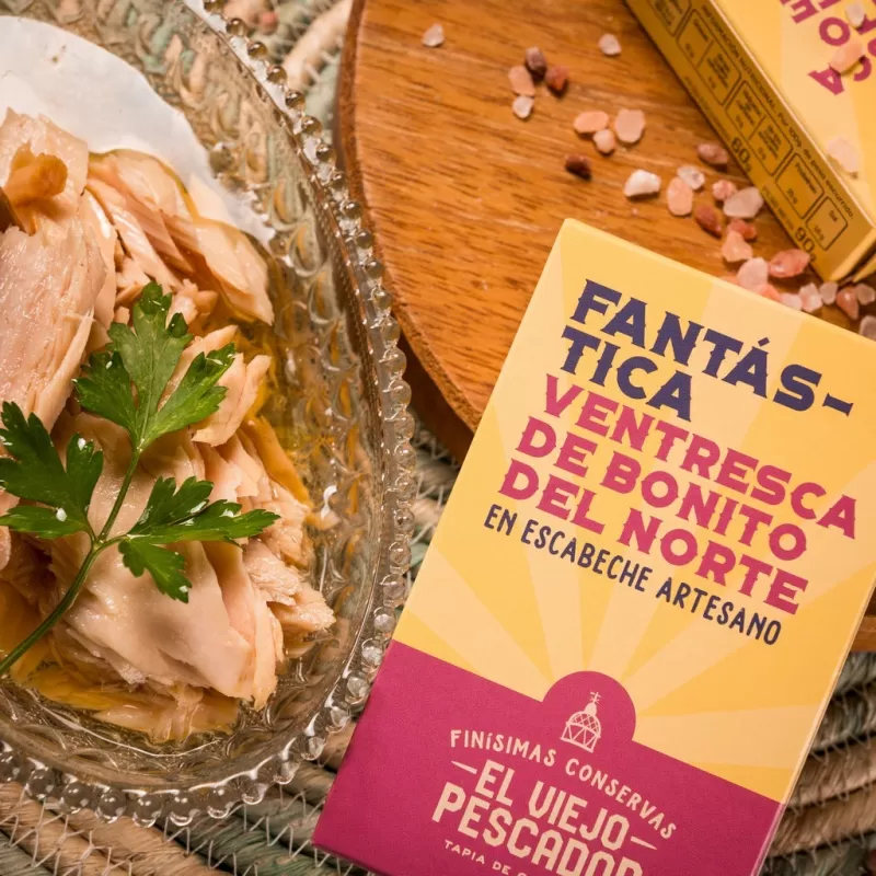 VENTRESCA DE BONITO DEL NORTE EN ESCABECHE EL VIEJO PESCADOR (LATA 90 G)
