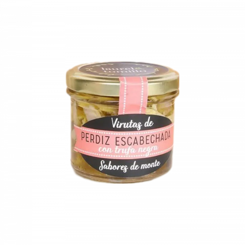 Virutas de perdiz escabechada con trufa negra