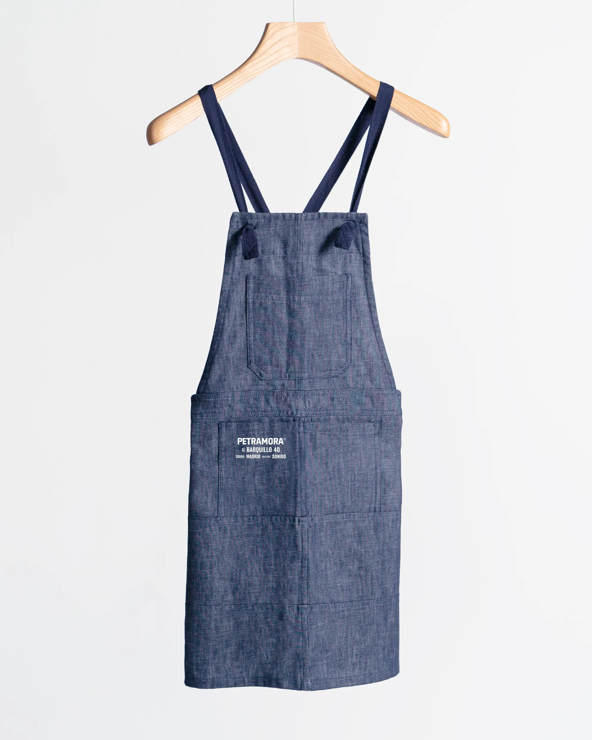 Delantal cruzado lino vaquero niño
