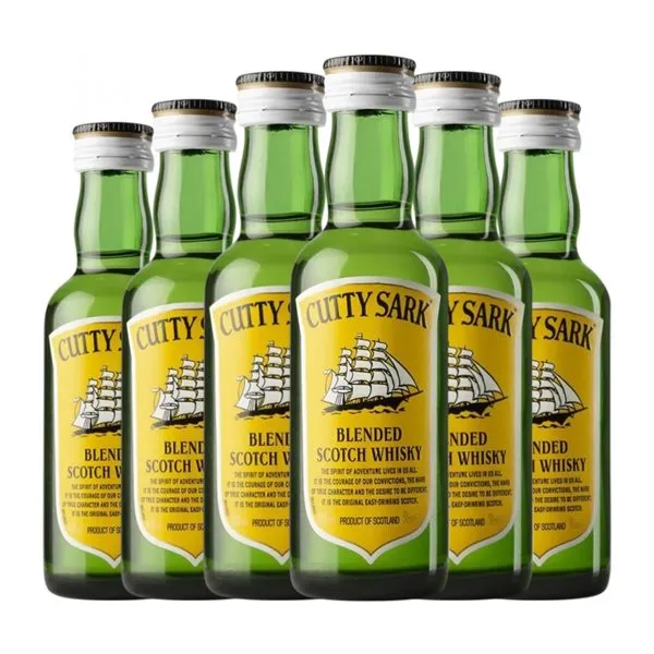Whisky Blended Cutty Sark Botellín Miniatura 5 cl (Caja de 6 unidades)