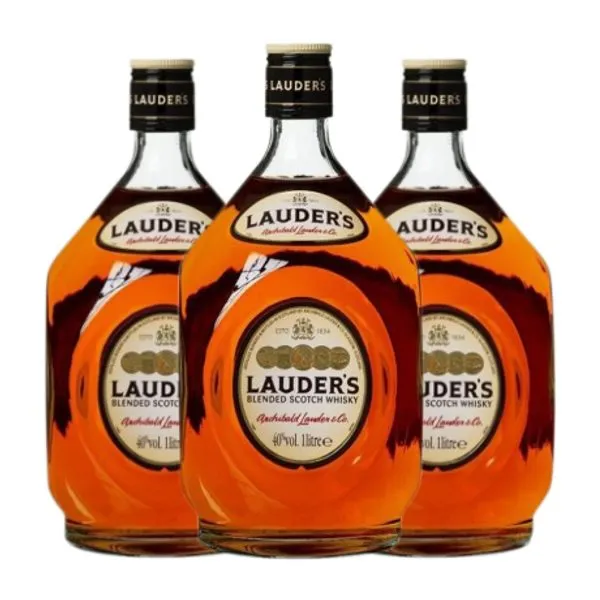 Whisky Blended Lauder's 1 L (Caja de 3 unidades)