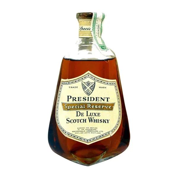 Whisky Blended Macdonald Greenlees President 1970's Special — Especial, Luxury — Lujo Reserva 75 cl Ejemplar Coleccionista No Apto para Consumo