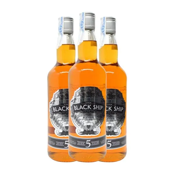 Whisky Blended Spirimonde. The Black Ship Escocia 5 Años 70 cl (Caja de 3 unidades)