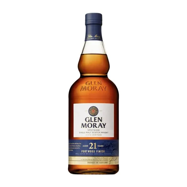 Whisky Single Malt Glen Moray Port Speyside Cask Finish — Acabado en Barrica 21 Años 70 cl