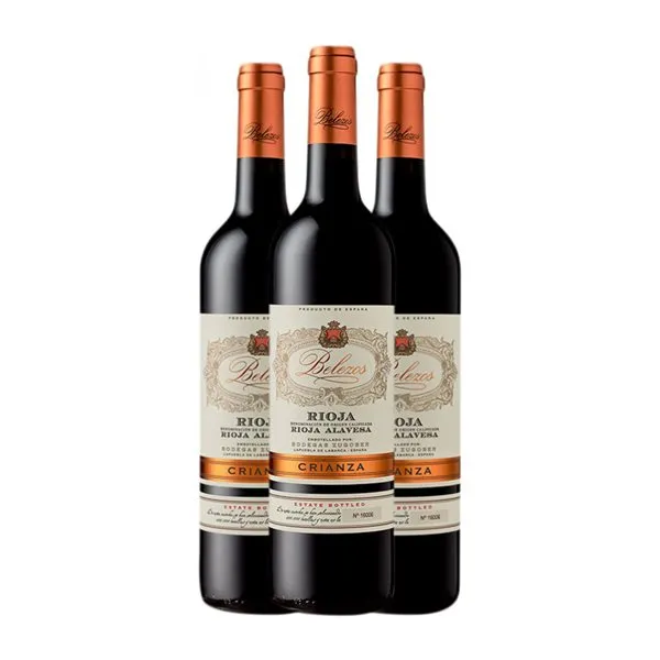 Zugober Belezos Tempranillo Rioja Crianza 75 cl Vino Tinto (Caja de 3 unidades)